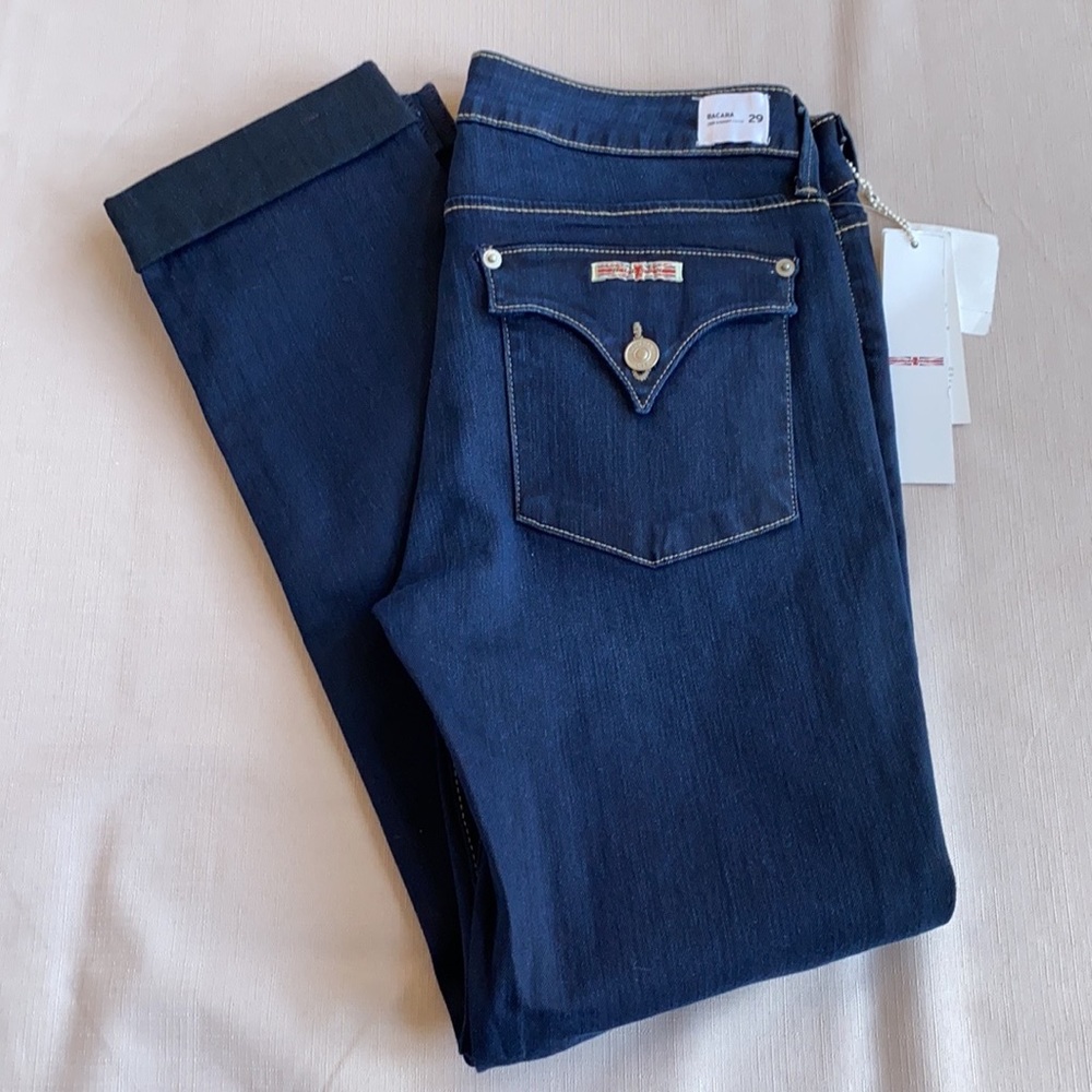 Hudson Bacara crop, straight, Cuffed Jeans Sz 29